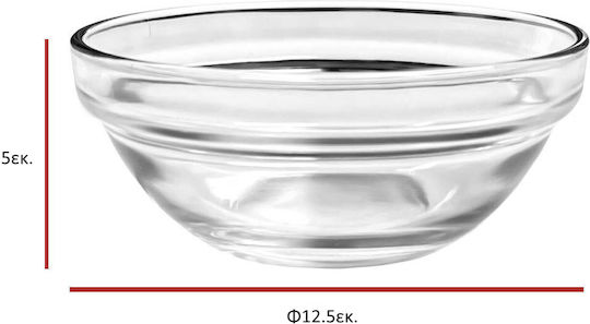 Alpina Appliances Serving Bowl Round Glass Transparent with Diameter 12cm 2pcs