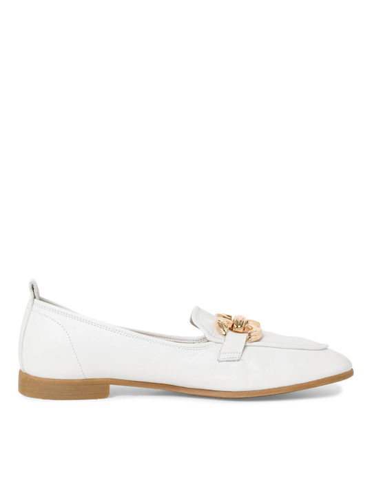 Tamaris Leather Women's Moccasins in White Color