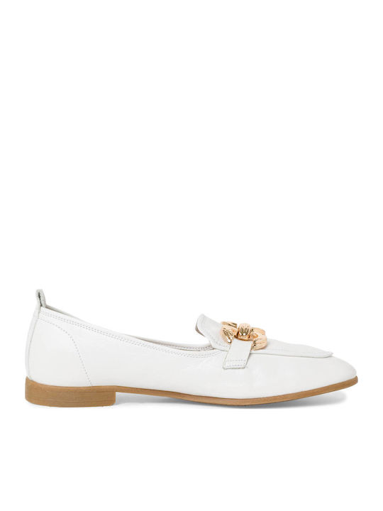 Tamaris Leather Women's Moccasins in White Color