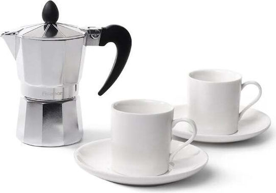 Fissman Tasse Espresso aus Porzellan Silber