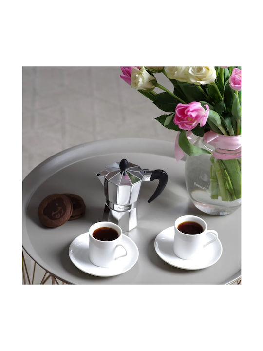 Fissman Tasse Espresso aus Porzellan Silber