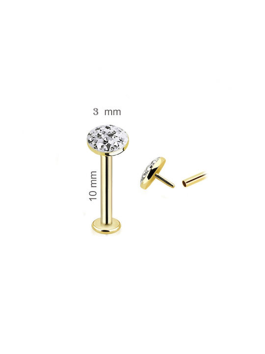 Polytimo Piercing Bar Earring From 14K Gold 1mm