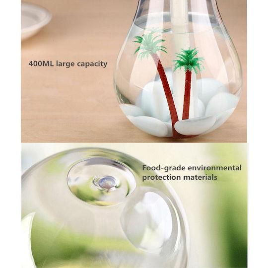 Colorful Bulb Umidificator în culoarea Gri 400ML