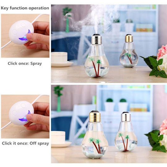 Colorful Bulb Umidificator în culoarea Gri 400ML