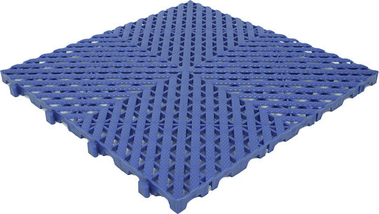 Set Plastic Floor PVC Drainage 400mmx400mmx20mm with 1 Tiles Blue