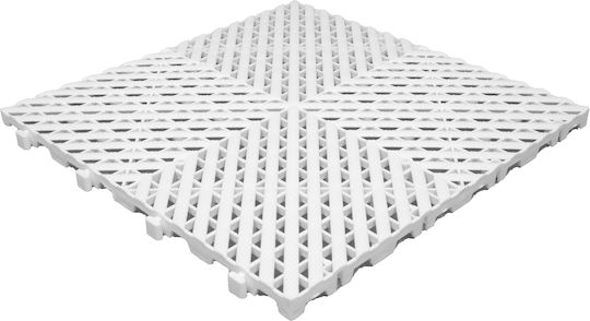 Set Plastic Floor PVC Drainage 400mmx400mmx20mm with 1 Tiles White
