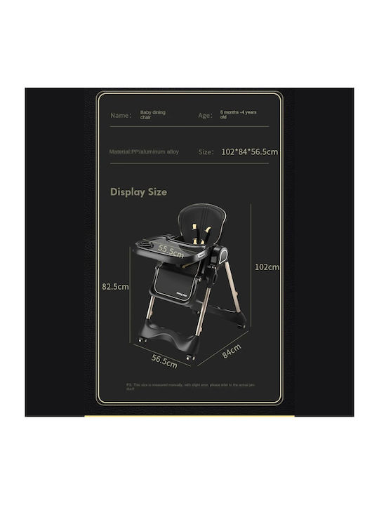 Dream House Foldable Baby Highchair Black DM908-Black