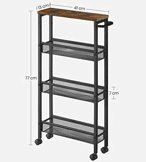 Vasagle Vasagle Metallisches Küchenwagen Mit 3 Ebenen Schwarze 41x13x77cm