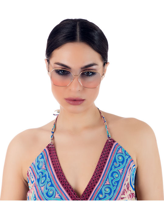 Max Air Women's Sunglasses with Gold Metal Frame and Gold Lens MA20847-DIAFANO