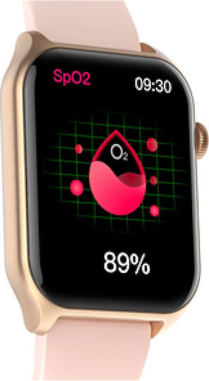 Riversong Motive 9E Smartwatch με Παλμογράφο (Ροζ Χρυσό)