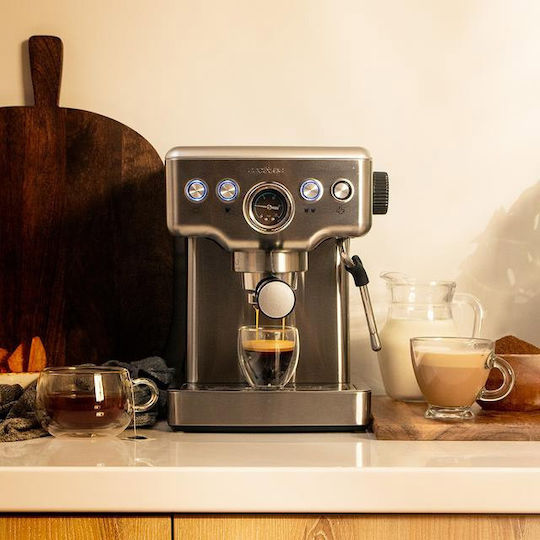 Cecotec Power Espresso 20 Barista Mini Μηχανή Espresso 1465W Πίεσης 20bar Ασημί 01982