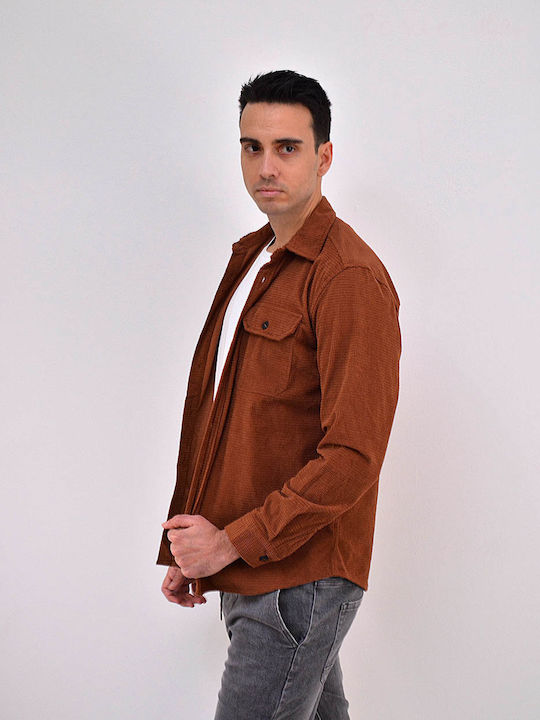 Long-sleeved Corduroy Shirt TAN