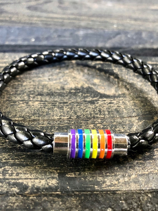 Bandă din piele curcubeu Brățară LGBT Pl48h
