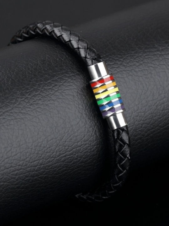 Bandă din piele curcubeu Brățară LGBT Pl48h