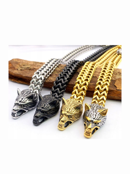 Wikingerwölfe Nordisches Amulett 316L 437 Armband