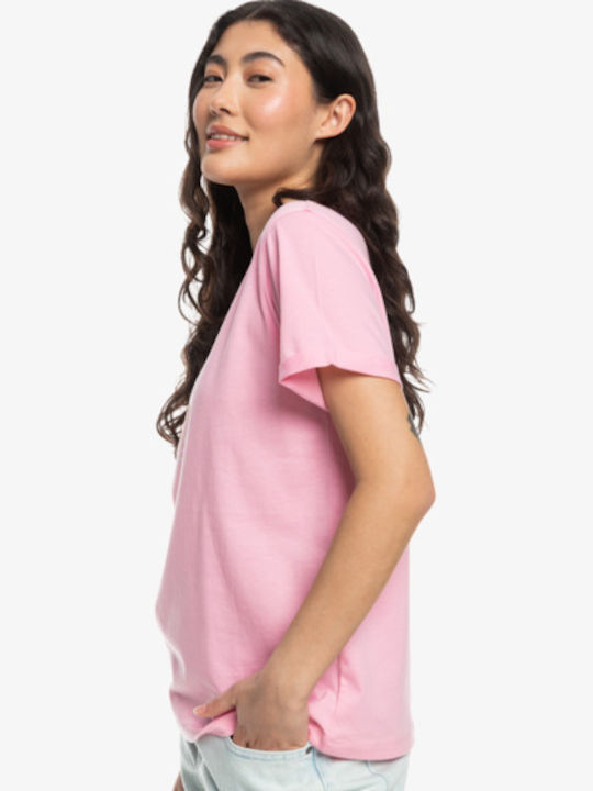 Roxy Women's Summer Blouse Short Sleeve Pink