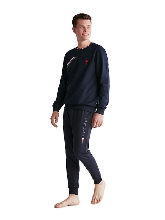 U.S. Polo Assn. Men's Winter Pajamas Set Blue