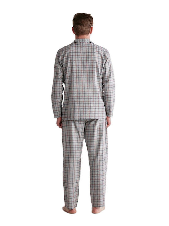U.S. Polo Assn. Men's Winter Checked Pajamas Set Gray