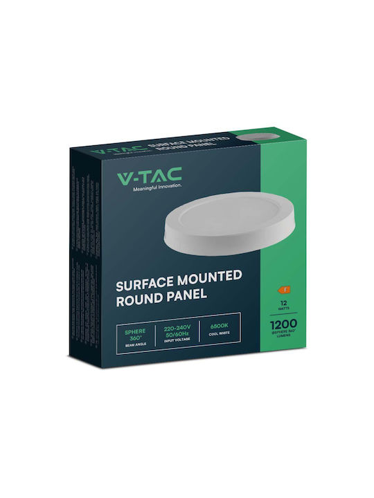 V-TAC Round LED Panel 12W with Natural White Light 4000K