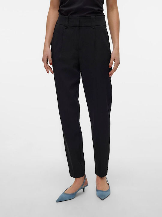 Vero Moda Women's Fabric Trousers in Tapered Line Black