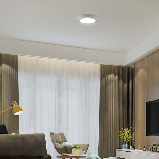 V-TAC Rotund Panou LED Putere 12W cu Alb Natural Lumini