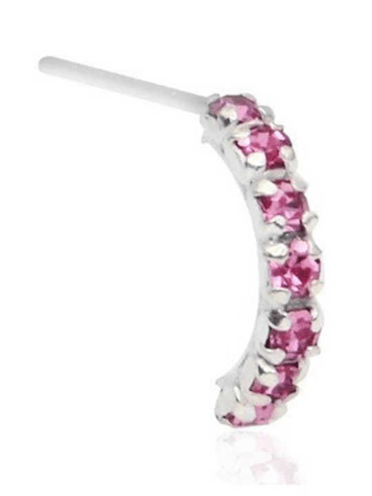 Asimi Body Piercing Σκουλαρίκι Κρικάκι Μύτης από Ασήμι Λευκό