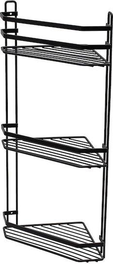 Estia Elegant Corner Wall Mounted Bathroom Shelf Metallic with 3 Shelves 54x28x18cm