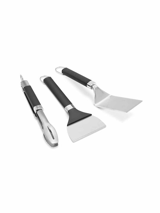 Weber Set of 3 BBQ Tools with Spatula, Sharpener, and Tongs 3400074