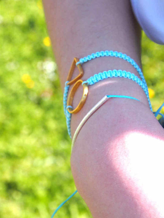 Handmade Bracelet with 5cm Bar Made of Sagr Silver 925 in Blue