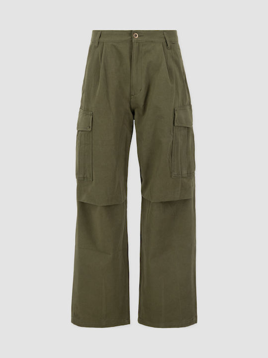 Men's Jeans Pants with Loose Baggy Fit Dark olive oil