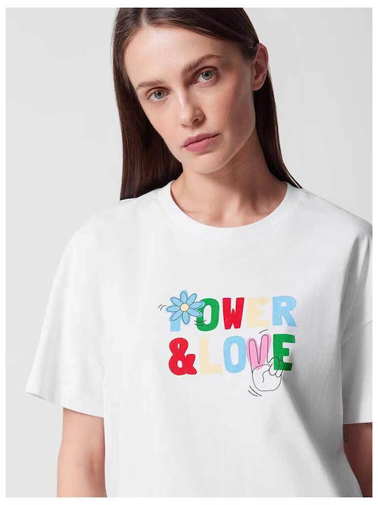 Women's T-shirt White HWSS24 TTSHF1481 10S