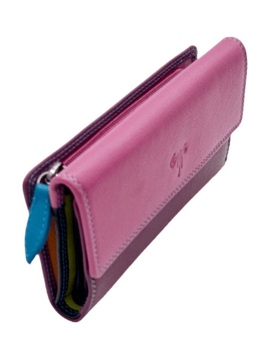 Large Leather Women's Wallet Classic Fuchsia
