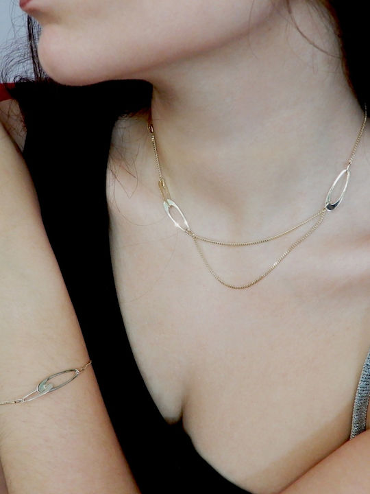 Polytimo - Set of Necklace and Bracelet in 14K Gold Art-set-120