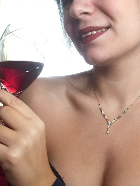 Политимо - Комплект от колие и гривна от 14K злато с цирконии Art-set-133