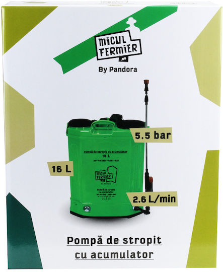 Pulverizator cu presiune 12V cu Baterie 8Ah cu Capacitate 16lt 5.5bar