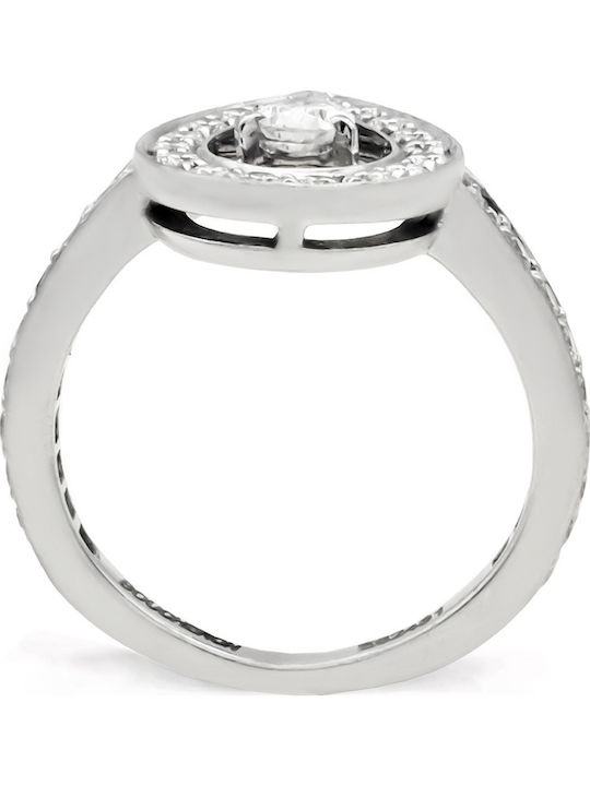 Savvas Design Set with Ring & Pendant from White Gold 18K