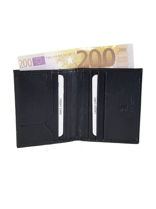 Leder Geldbörse / Kartenhalter Rcm Z15-schwarz Schwarz