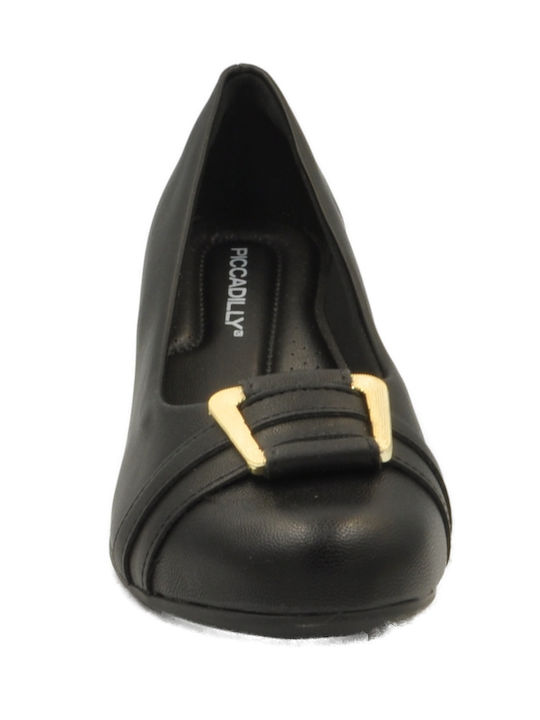Piccadilly Anatomic Synthetic Leather Black Medium Heels