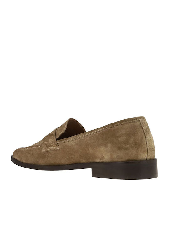Suede Ανδρικά Loafers σε Καφέ Χρώμα