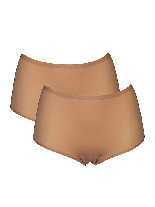 Hohe Taille Damen Slip 2Pack Nahtlos Schwarz
