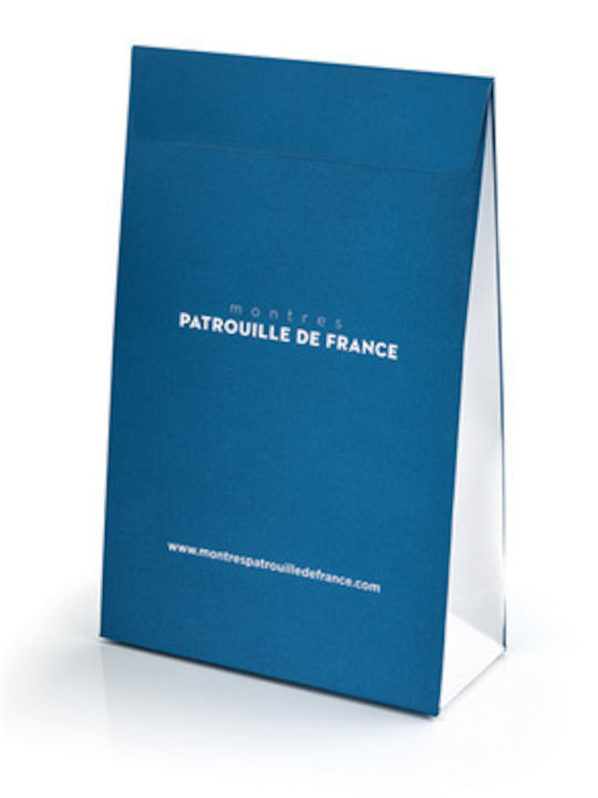 Patrouille De France Ceas Barbati 44mm Cronograf Automat cu Curea din Piele Albastră
