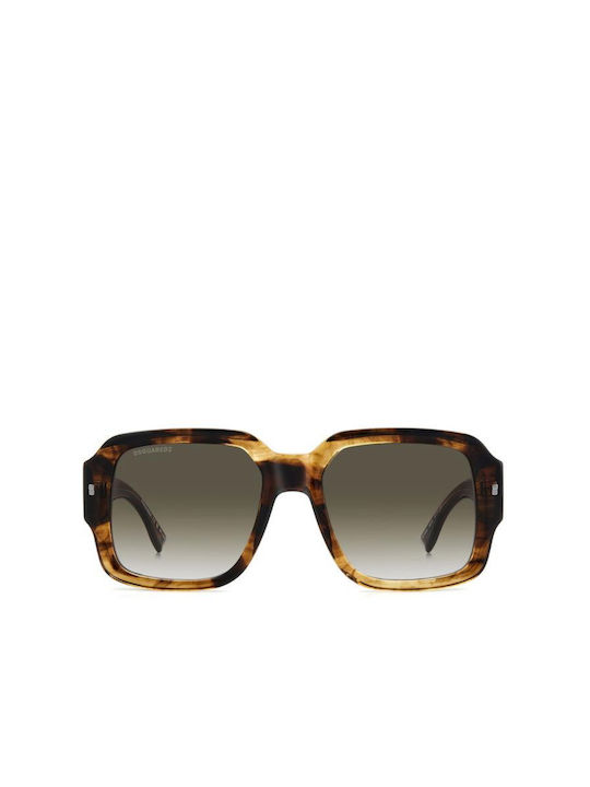 Dsquared2 Men's Sunglasses with Brown Tartaruga Plastic Frame and Brown Gradient Lens D2 0106/S GMV/9K