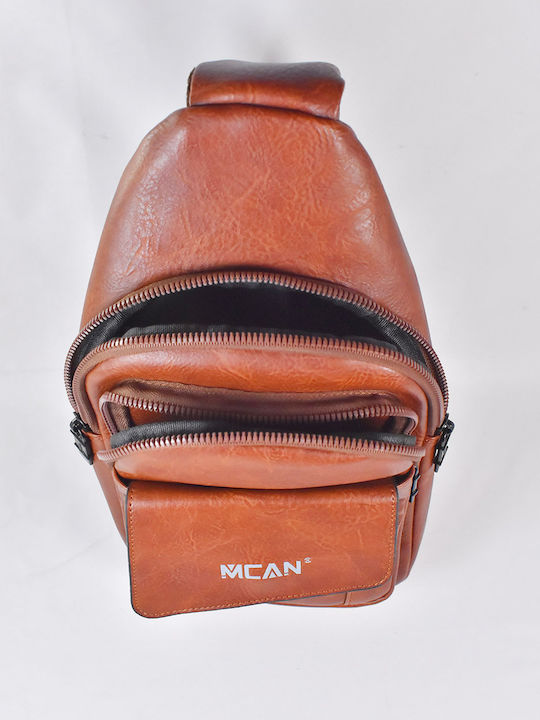 Leather Men's Bag Sling Tabac Brown