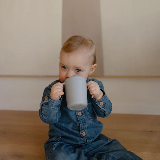 Mushie Παιδικό Ποτηράκι από Πλαστικό Γκρι 230ml για 6m+