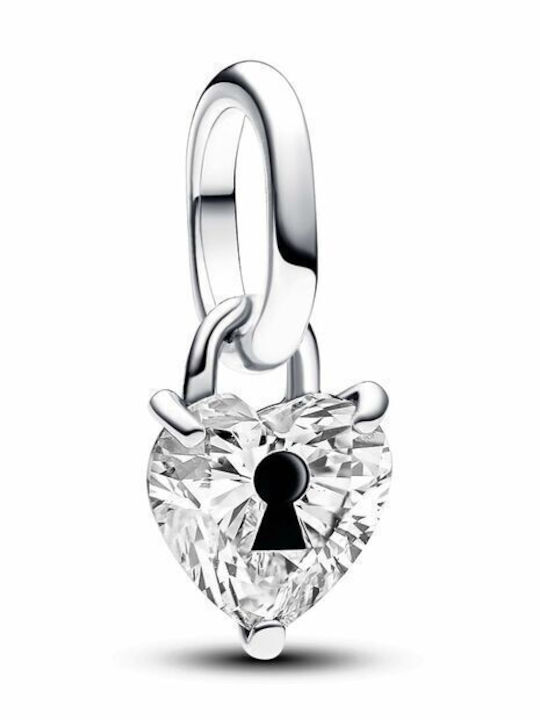 Pandora Ключалка Charm Сърце с Зиркон