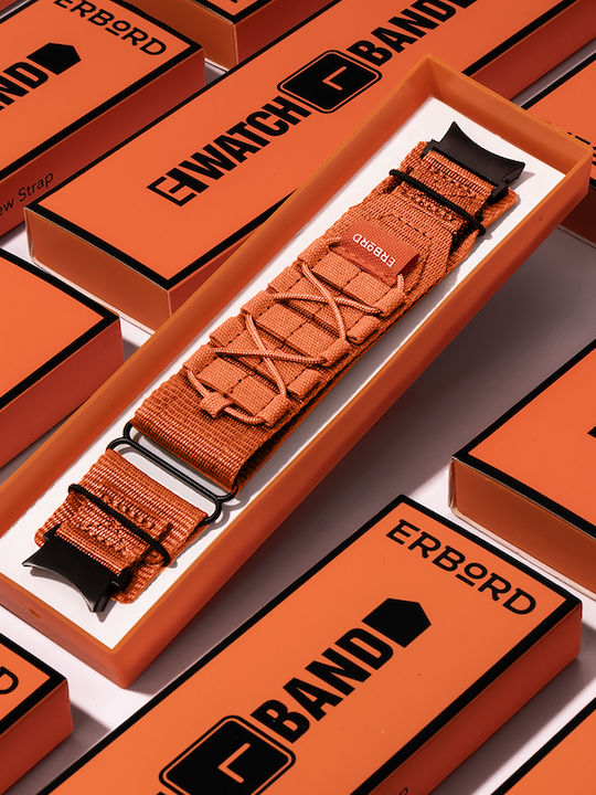 Erbord Λουράκι Υφασμάτινο Πορτοκαλί (Galaxy Watch4/5/6/7/FE/4 Classic/6 Classic/5 Pro)
