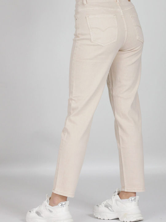 Epwnymo Women's Jean Trousers in Regular Fit Beige