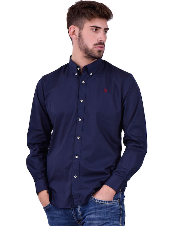 U.S. Polo Assn. Men's Shirt Long Sleeve Cotton Blue