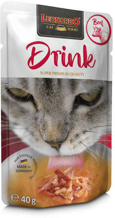 Leonardo Drink Wet Food for Adult Cats in Pouch with Beef 20x40gr