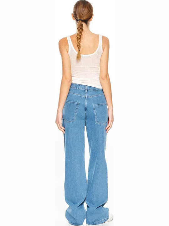 Hoch tailliert Damenjeans Blue